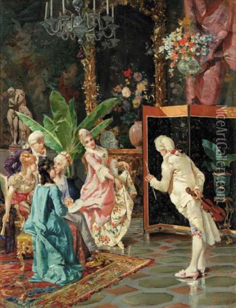 Elegant Salutations
Oil On Canvas Oil Painting - C. Filosini
