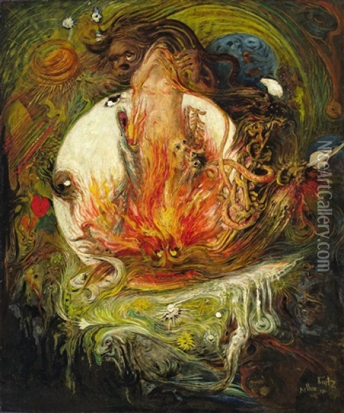Erschaffung Der Eva Oil Painting - Arthur Kurtz