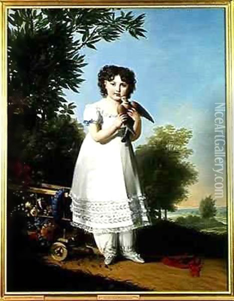 Portrait of Napoleone-Elisa Bacciochi (1806-69) Princess of Piombino Oil Painting - Marie-Guillemine Benoist