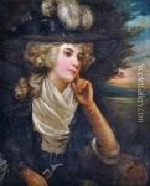 Portrait Of A Lady (charlotte Sophia,wife Of Sir Robert Smith), Oil Painting - Sir Joshua Reynolds