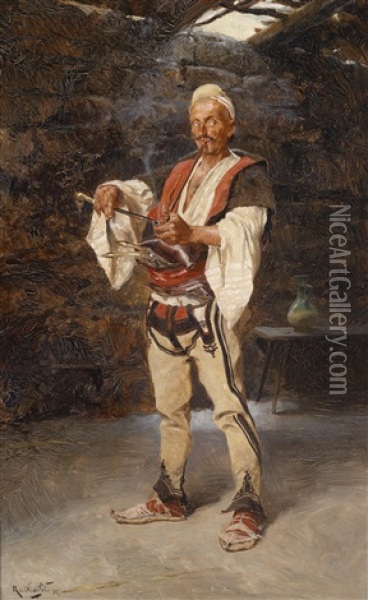 Ein Montenegriner Oil Painting - Rudolf Otto Von Ottenfeld