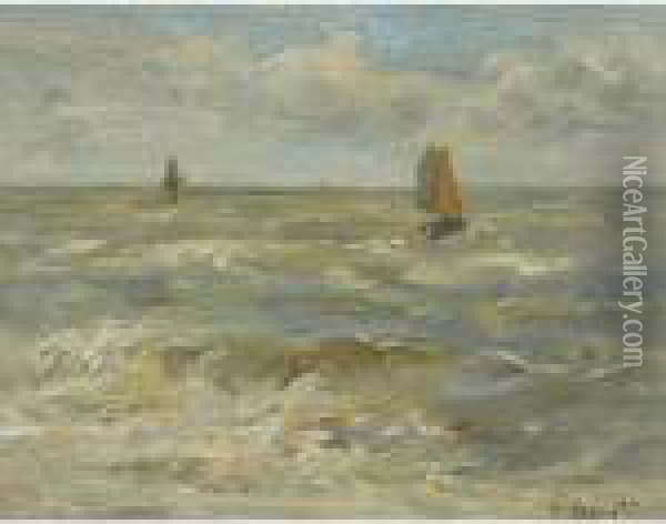 Voiliers Sur La Mer Oil Painting - Eugene Boudin