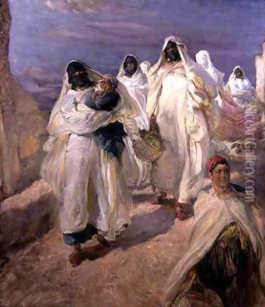 Tunisian Women Oil Painting - Edgar Bundy