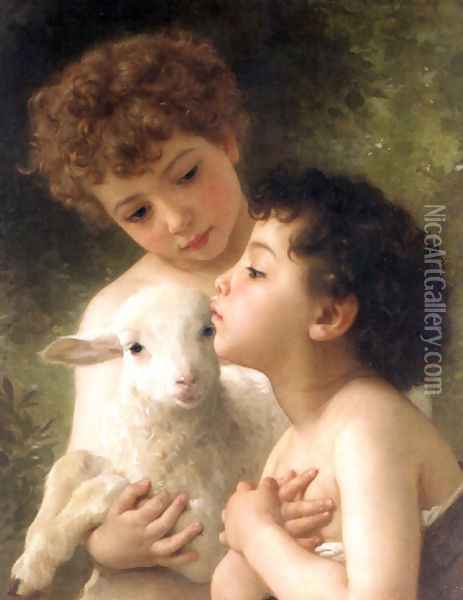 Children With the Lamb (Detail) Oil Painting - William-Adolphe Bouguereau