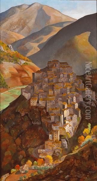 Anticoli Corrado, Italy Oil Painting - Edward Bruce