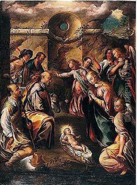 The Adoration Of The Shepherds Oil Painting - Girolamo Imparato