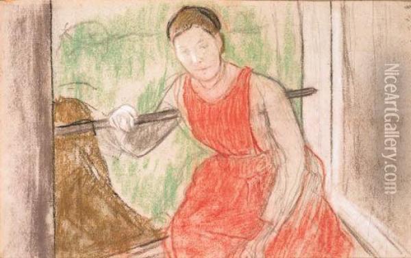 Femme La Fentre Oil Painting - Edgar Degas