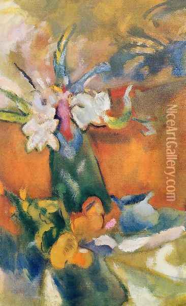 The Vase of Flowers Oil Painting - Jules Pascin