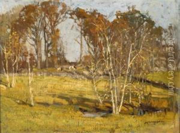 Autumn Landscape Oil Painting - Frederick John Mulhaupt