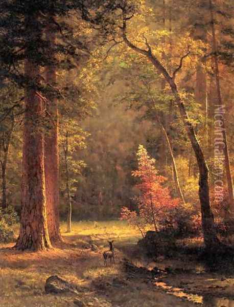 Dogwood Oil Painting - Albert Bierstadt