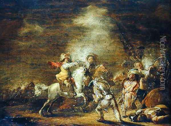 Turmoil on the Battlefield Oil Painting - Matthias Scheits