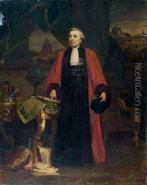 Portrait De Francisque Mandet, Conseiller A La Cour D'appel De Riom Oil Painting - Alphonse Cornet