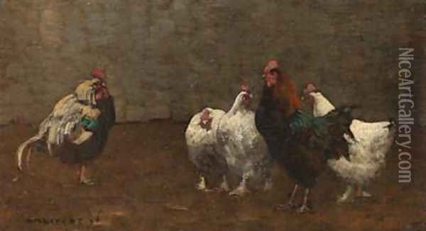 Fowls 1896 2 Oil Painting - Horace Mann Livens