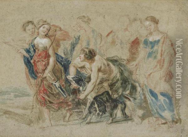 Diana And Her Nymphs At The Hunt Oil Painting - Peter Paul Rubens