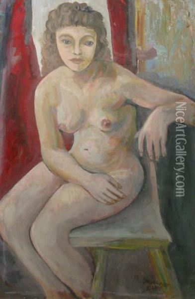 Nud Pe Scaun Oil Painting - Margareta Grossman