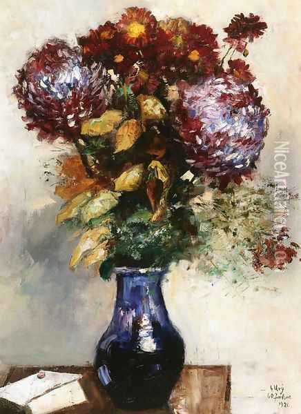 Vase of Flowers Oil Painting - Lesser Ury