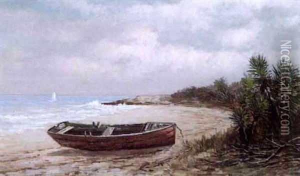 Boat On The Shore Oil Painting - Frank Henry Shapleigh