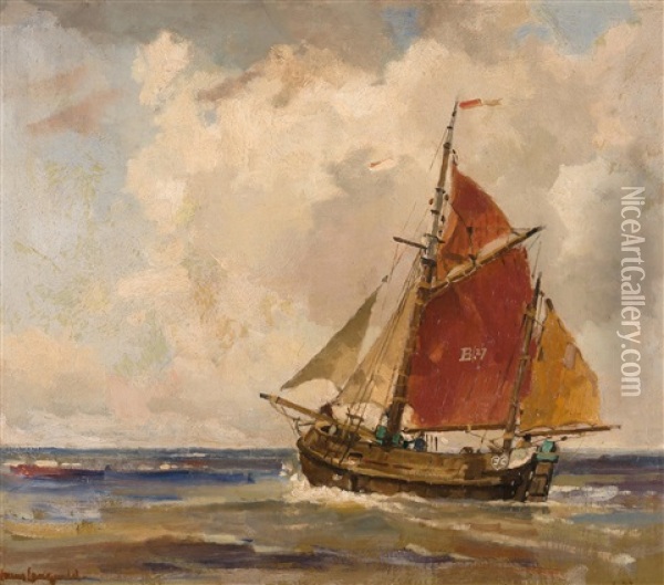 Segelschiff Oil Painting - Frans Langeveld