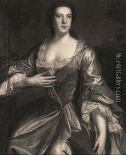 Bildnis Einer Dame Aus Dem Englischen Hochadel Oil Painting - Frans Van Der Myn
