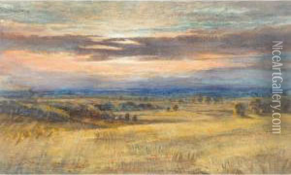 Sunset Over Dartmoor Oil Painting - William Turner