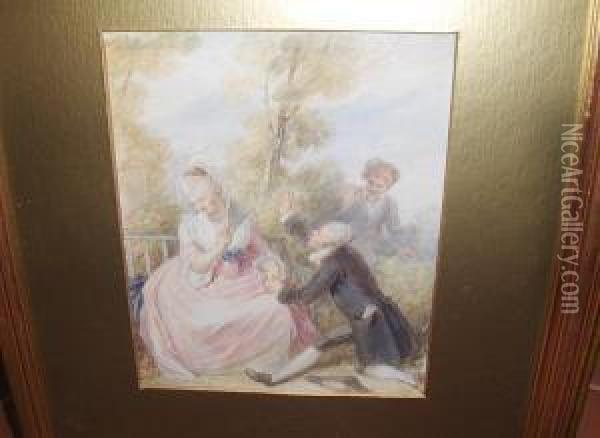 The Proposal Oil Painting - John Massey Wright