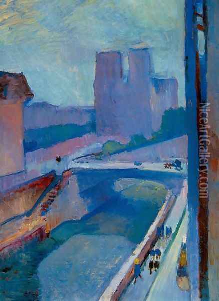 A Glimpse of Notre Dame in the Late Afternoon Oil Painting - Henri Matisse