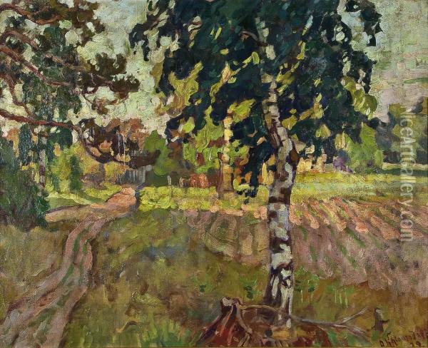 Sonnendurchflutete Landschaft. Oil Painting - Kaigorodoff Anatoli Dmitriewitsch