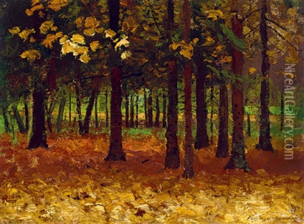 Autumn Forest Oil Painting - Nandor (Ferdinand) Katona