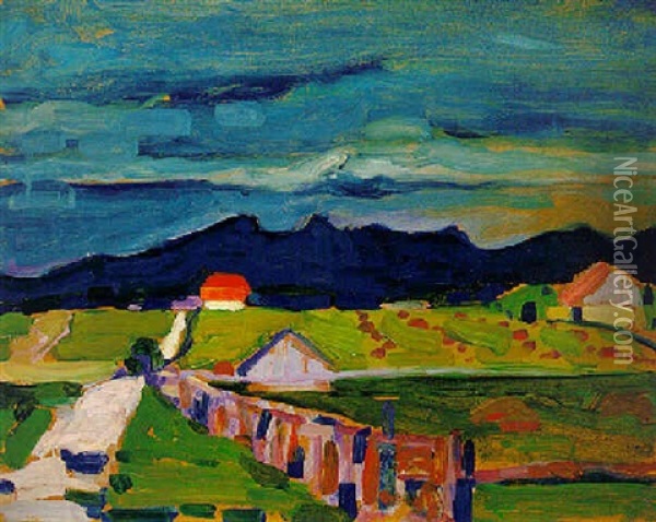 Felder Bei Murnau Oil Painting - Wassily Kandinsky