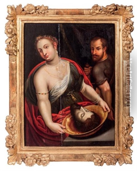 Salome Portant La Tete De Saint-jean-baptiste Oil Painting - Michiel Coxie the Elder