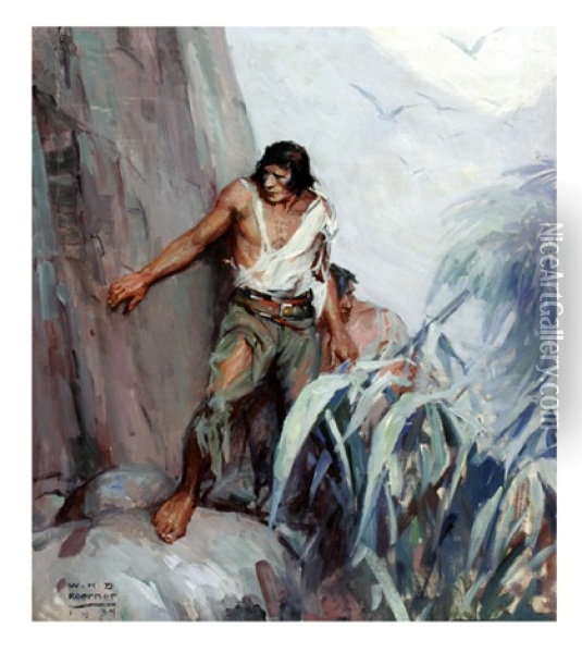 Pitcairn's Island Oil Painting - William Henry Dethlef Koerner