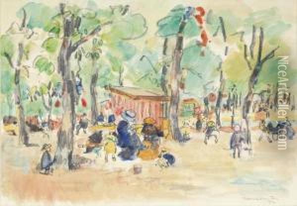 Les Champs Elysees Oil Painting - Rik Wouters
