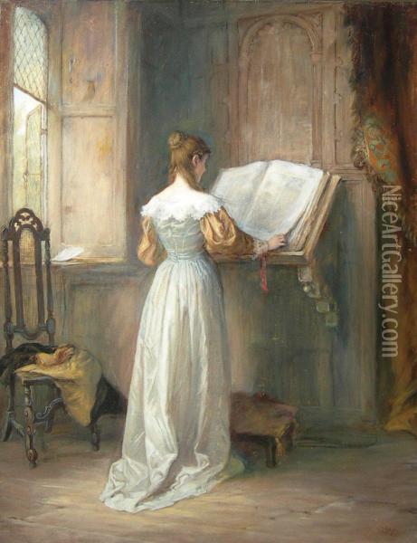 The Bible In The Olden Times Oil Painting - George H. Hay