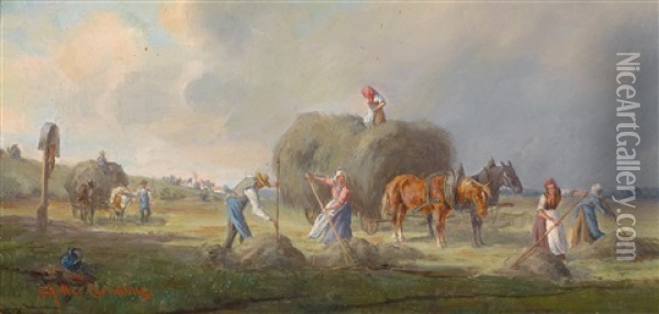 Heuernte Oil Painting - Ludwig Mueller-Cornelius
