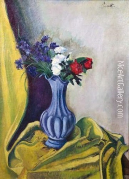Fleurs Oil Painting - Andre Uttes