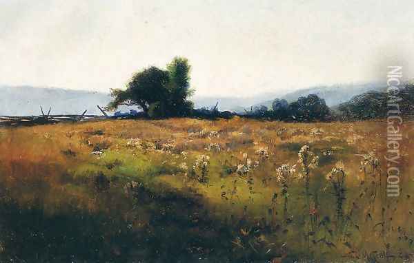 Mountain View from High Field Oil Painting - Willard Leroy Metcalf