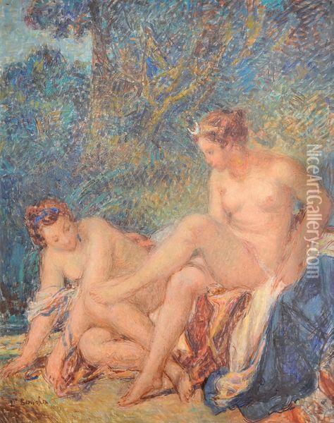 Le Bain De Diane Oil Painting - Joseph Lamberton