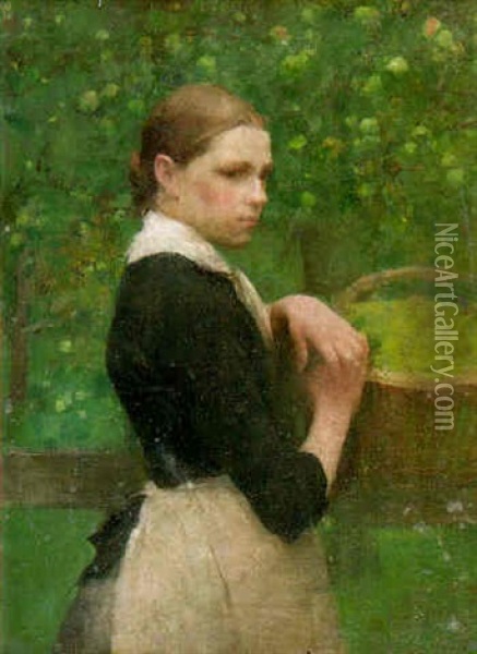 The Apple Picker Oil Painting - Frederick Brown