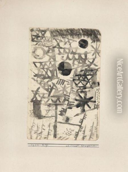 Abstract Kriegerisch Oil Painting - Paul Klee