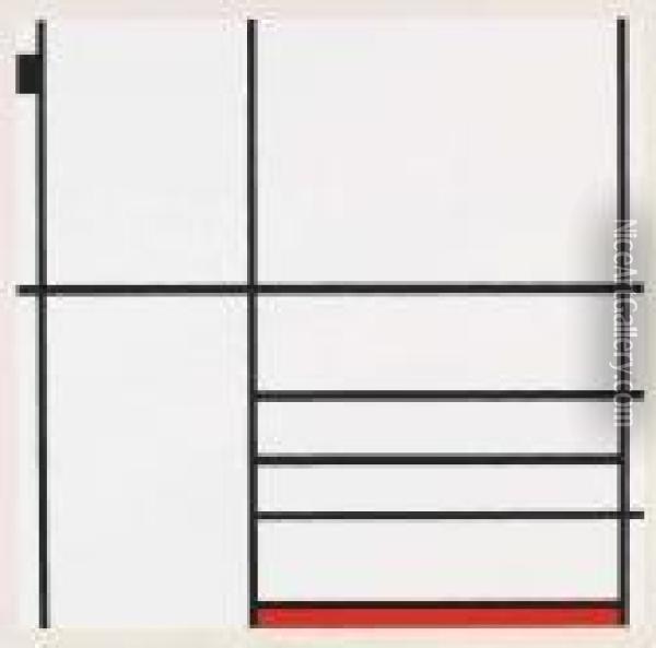 Composizione Con Rosso E Nero. Oil Painting - Piet Mondrian
