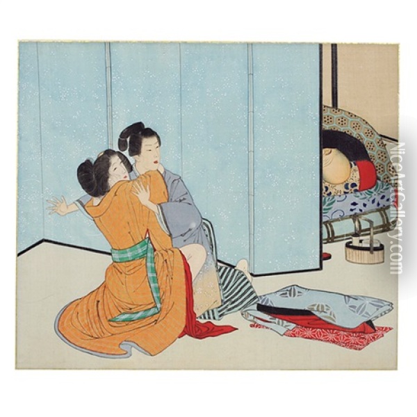 Daikoku Sodoki (album W/ 10 Works) Oil Painting - Tsukioka Yoshitoshi