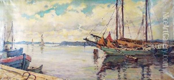 Widok Portu Oil Painting - Hans Gleissner