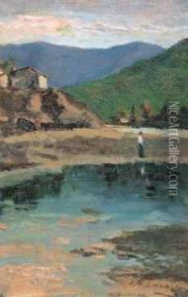 Veduta Di Lago Oil Painting - Alfons Hollaender
