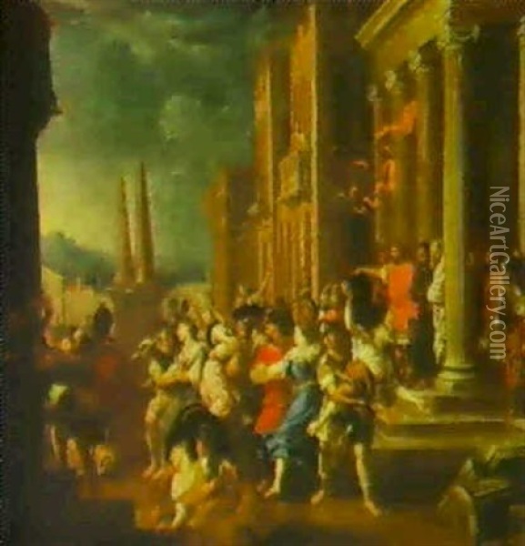 The Rape Of The Sabine Women Oil Painting - Johann Heiss