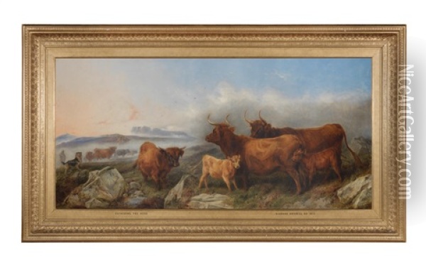 Gathering The Herd Oil Painting - Richard Ansdell