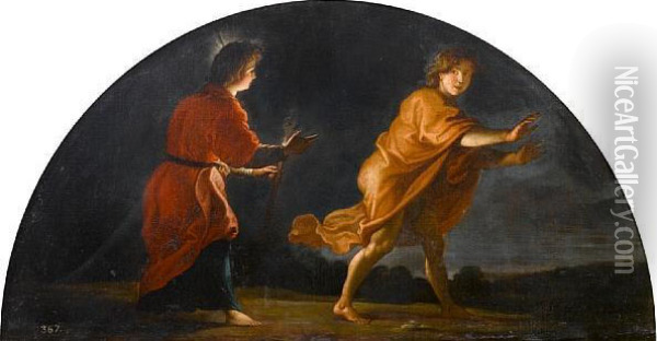 Raphael Pursuing Tobias Oil Painting - Alonso Cano