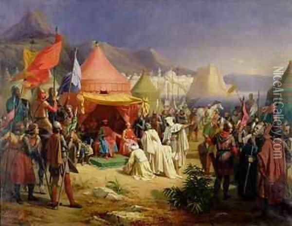 The Taking of Tripoli Oil Painting - Charles Alexandre Debacq