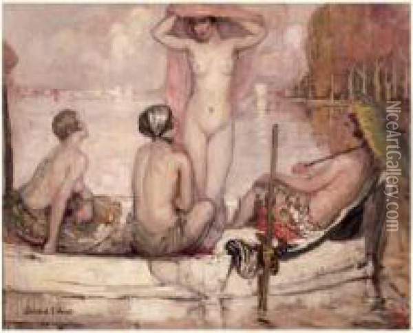 La Baignade Oil Painting - Fernand Allard L'Olivier