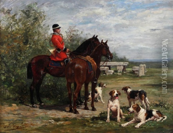 Before The Hunt Oil Painting - Olivier de Penne