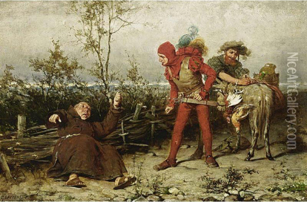 The Fallen Monk Oil Painting - Gustav Laeverenz